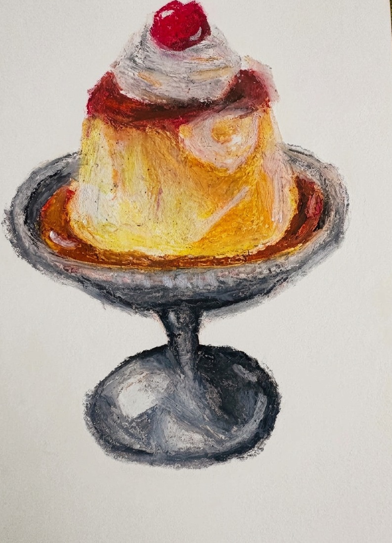 Flan with Cherry