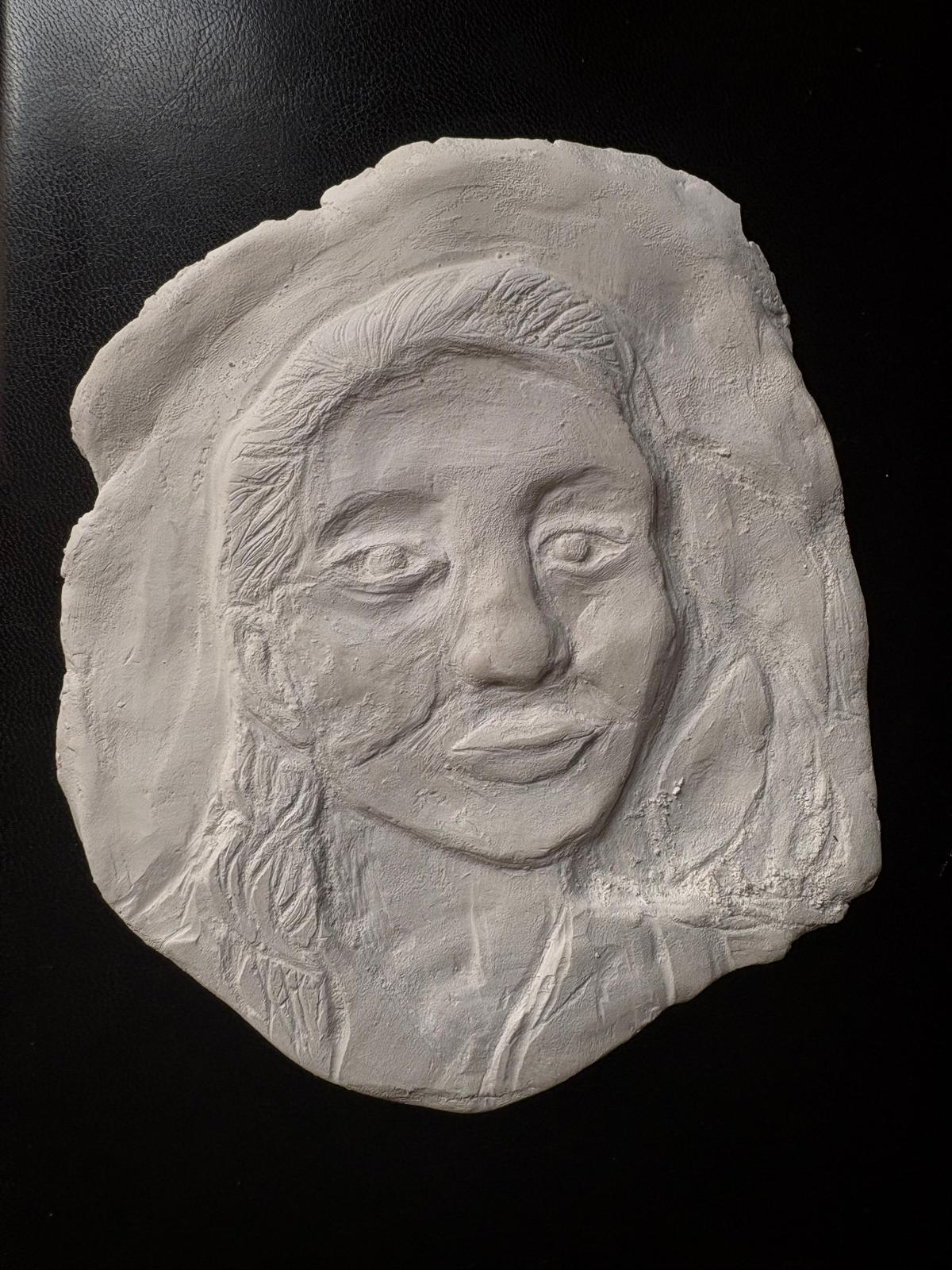 Relief Art — clay face in progress